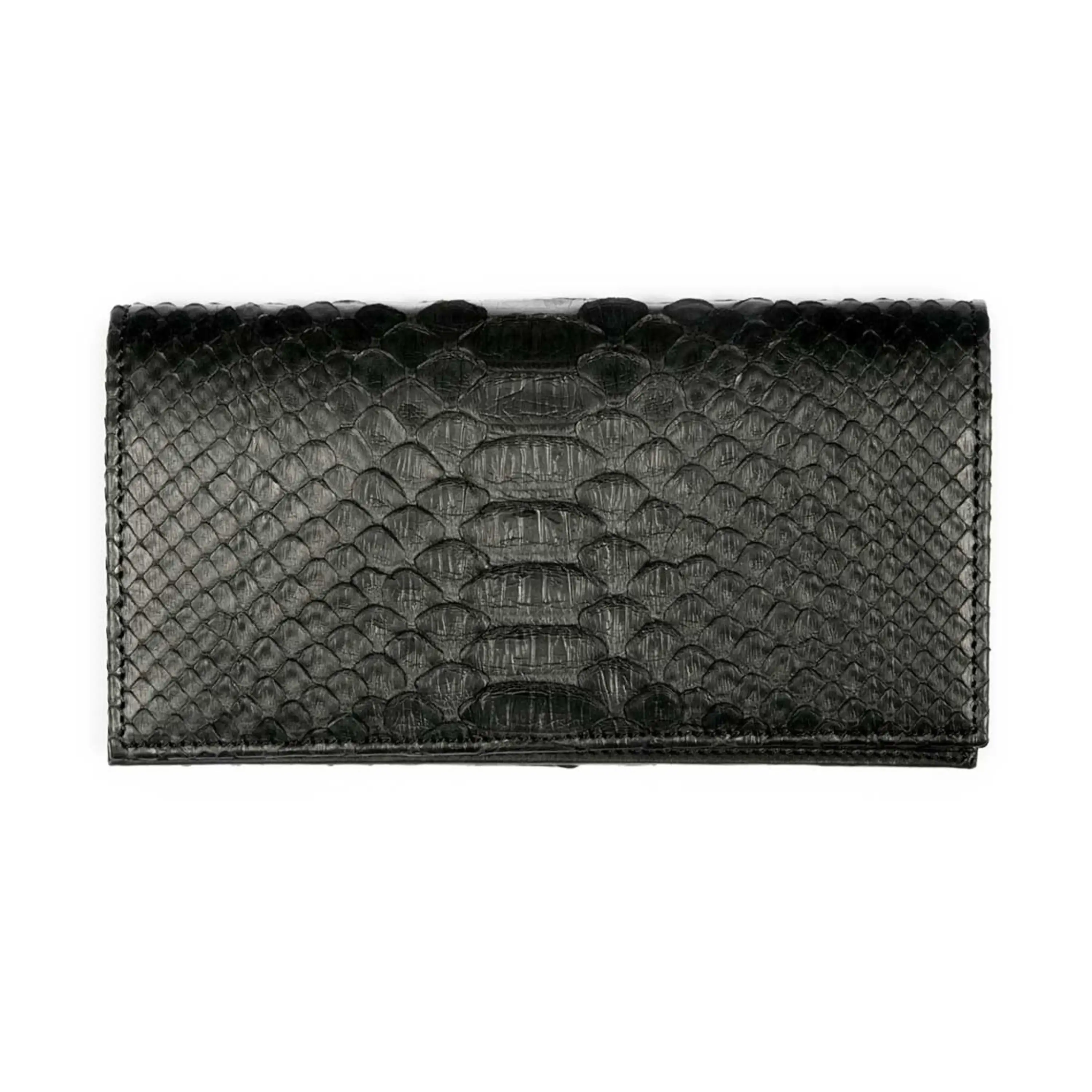 Leder Portemonnaie mit Münzfach Schwarz